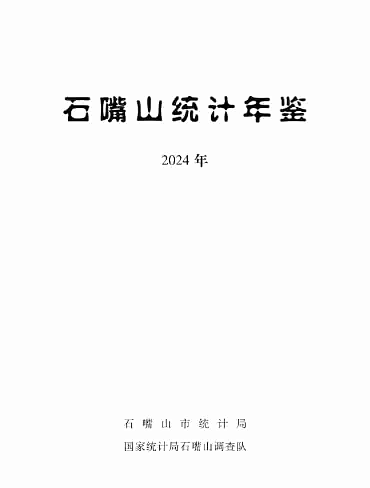 2024年石嘴山统计年鉴封面
